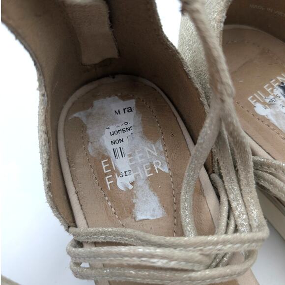 Eileen Fisher Shae Strappy Sandal Women's Back Zip Platinum Size US5 EU36 - Picture 9 of 9